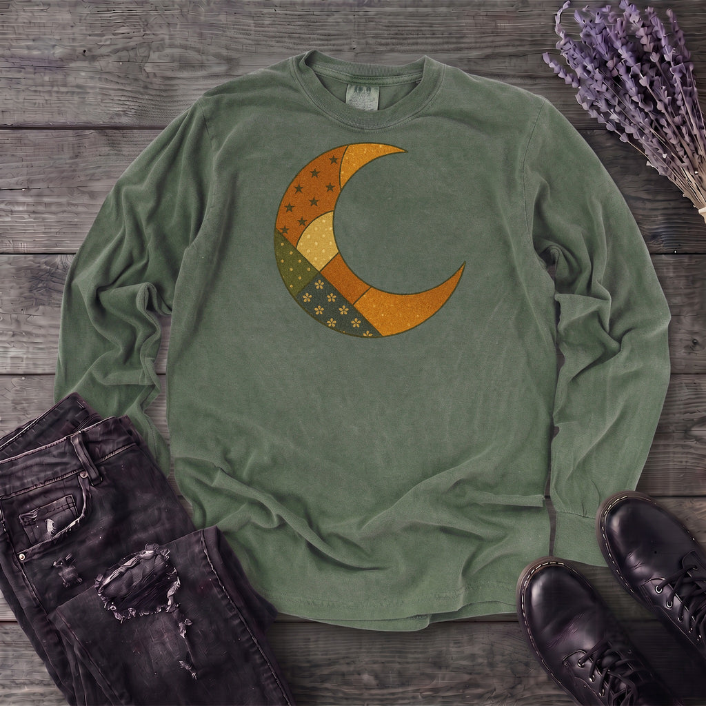 Patchwork Crescent Moon Long Sleeve T-Shirt