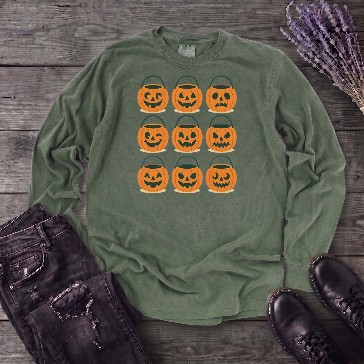 Bucket Grid Long Sleeve T-Shirt