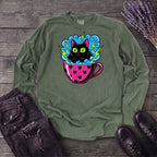 Cat Heart Mug Y2k 90s Long Sleeve T-Shirt
