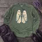 Two Ghosts Heart Hands Long Sleeve T-Shirt