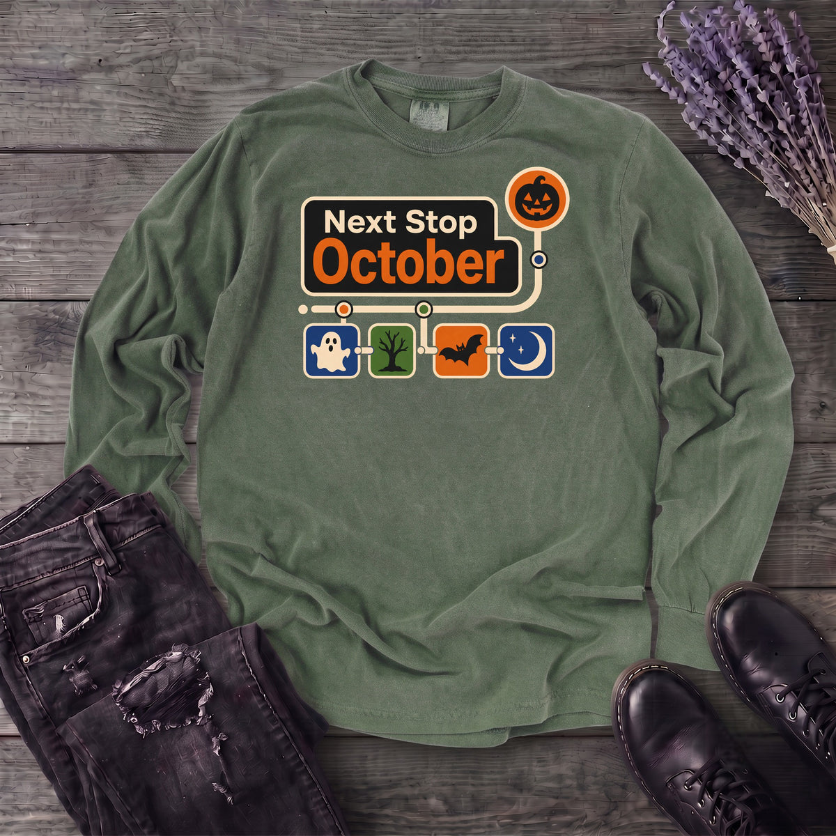 Next Stop October Long Sleeve T-Shirt