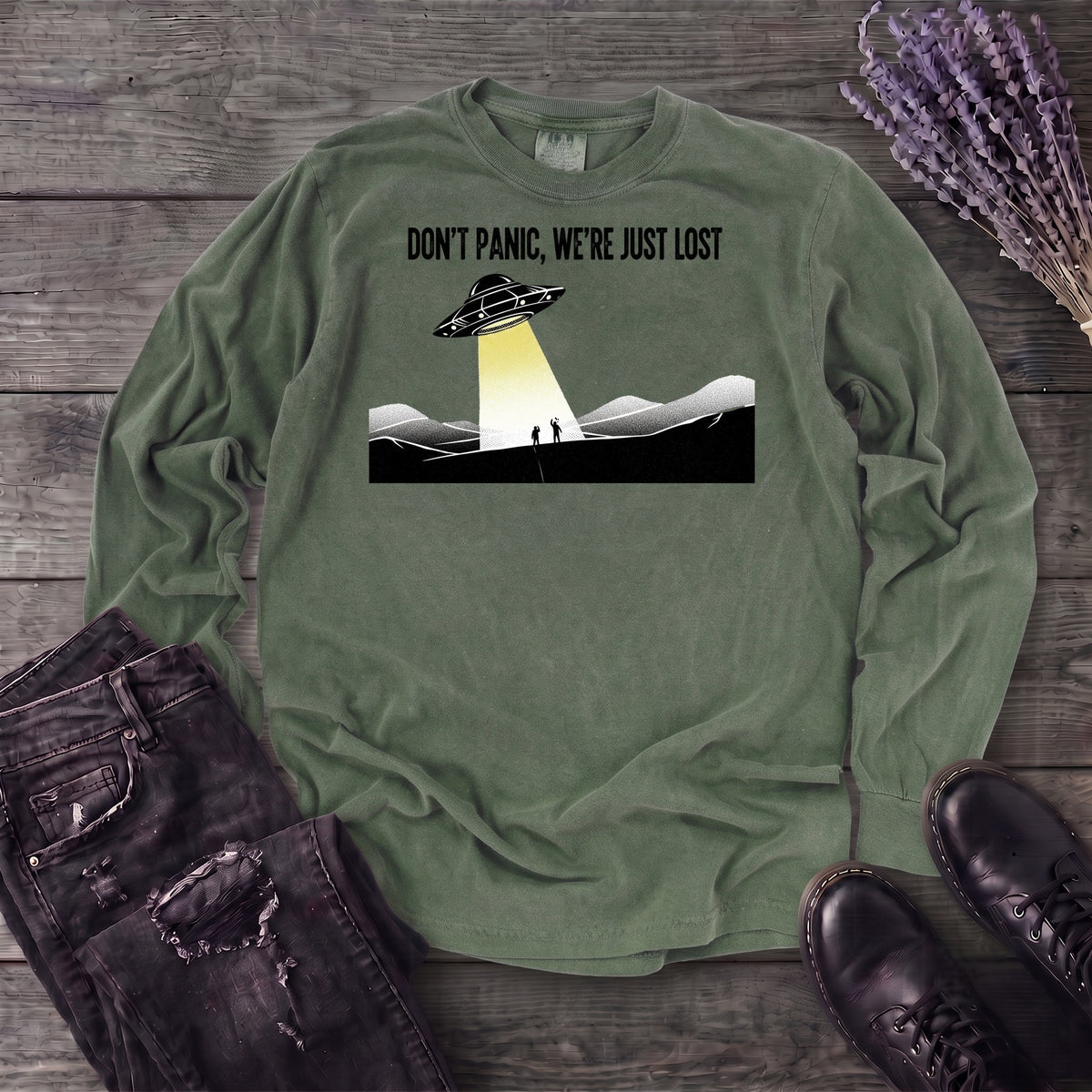 Dont Panic Were Lost Long Sleeve T-Shirt