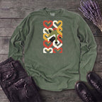 Geometric Hearts Raccoon Long Sleeve T-Shirt