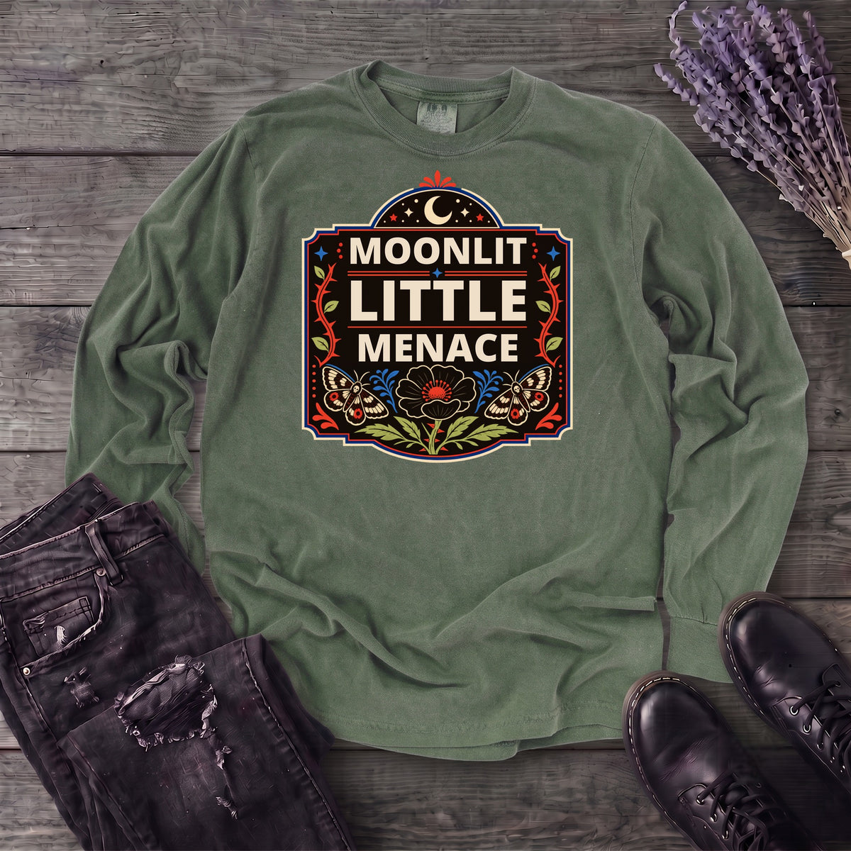 Moonlit Little Menace Long Sleeve T-Shirt
