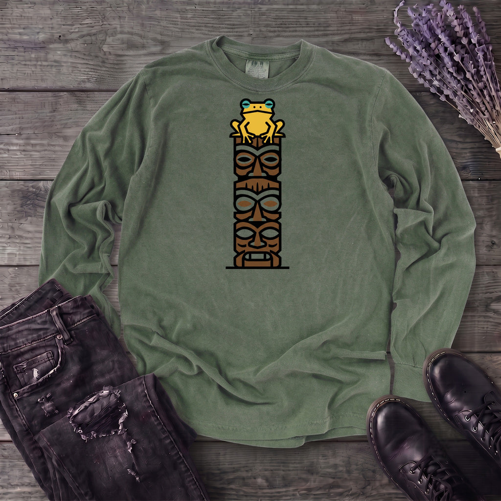 Tiki Tower Frog Long Sleeve T-Shirt