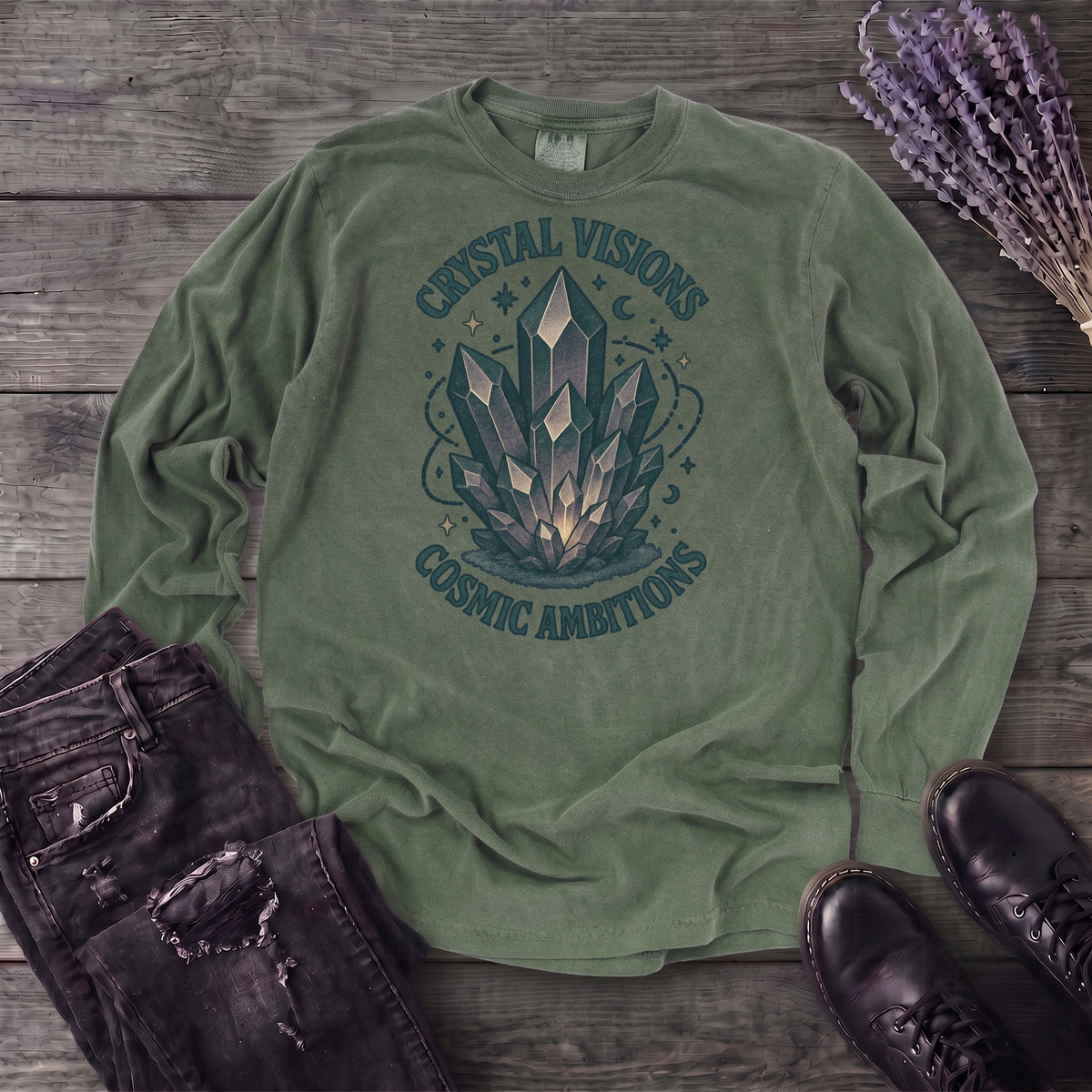 Crystal Visions Cosmic Ambitions Long Sleeve T-Shirt