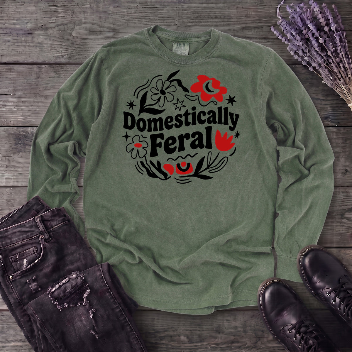 domestically feral Long Sleeve T-Shirt
