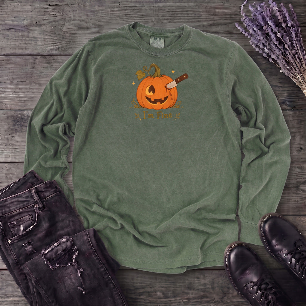 Jack-O-Lantern I'm Fine Long Sleeve T-Shirt