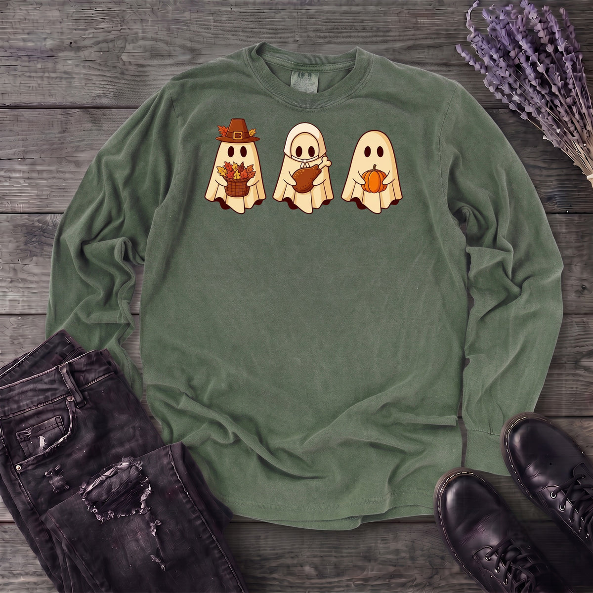 Thanksgiving Ghosts Long Sleeve T-Shirt