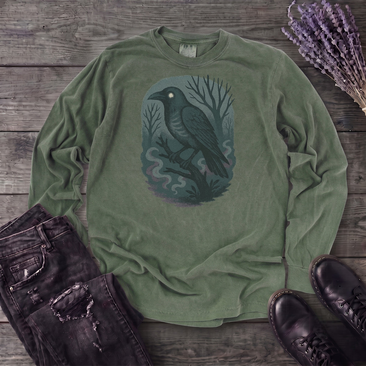 Woodland Spirits Raven Long Sleeve T-Shirt