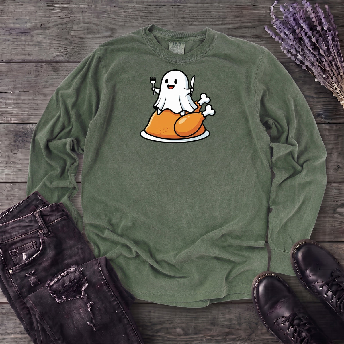 Ghost On Turkey Long Sleeve T-Shirt