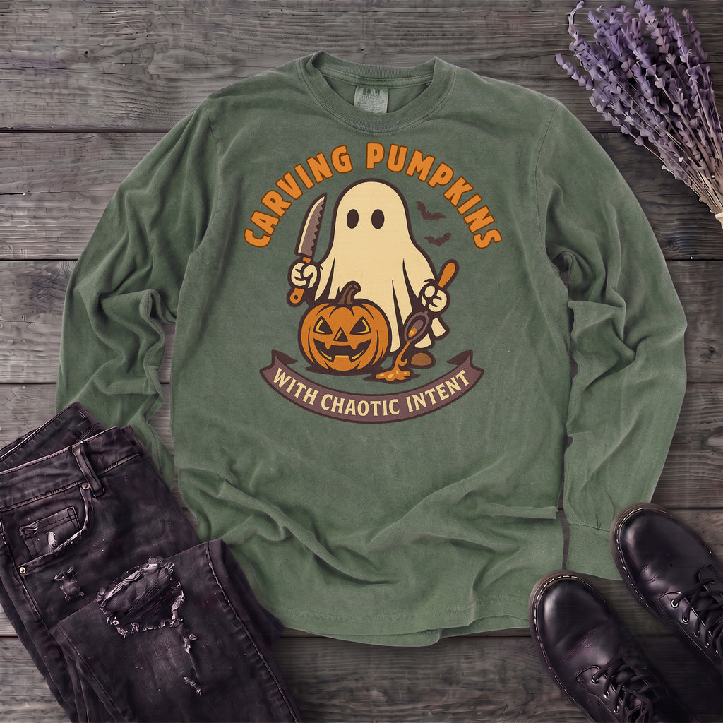 Carving Pumpkins Chaotic Long Sleeve T-Shirt