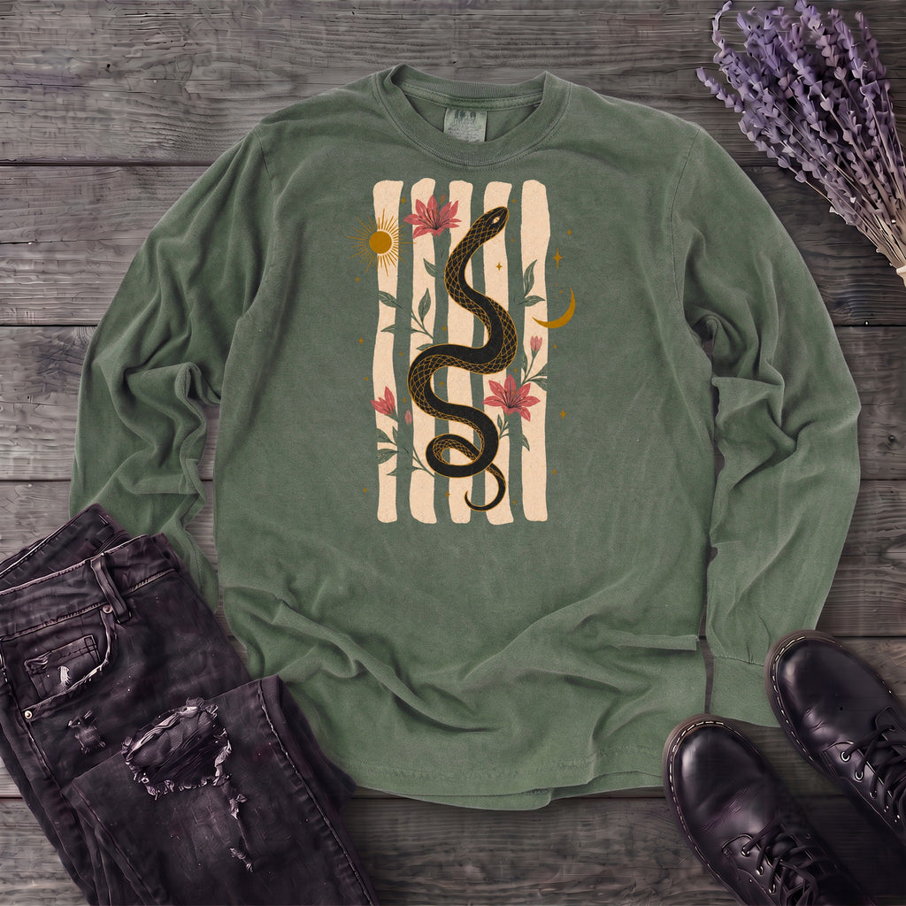 Serpent In Bloom Long Sleeve T-Shirt