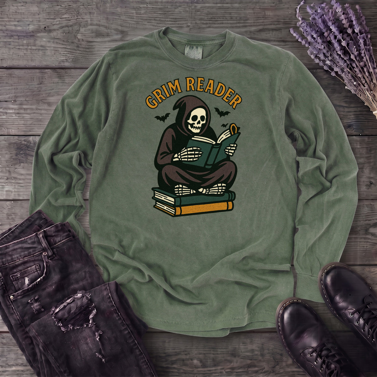 Grim Reader Long Sleeve T-Shirt