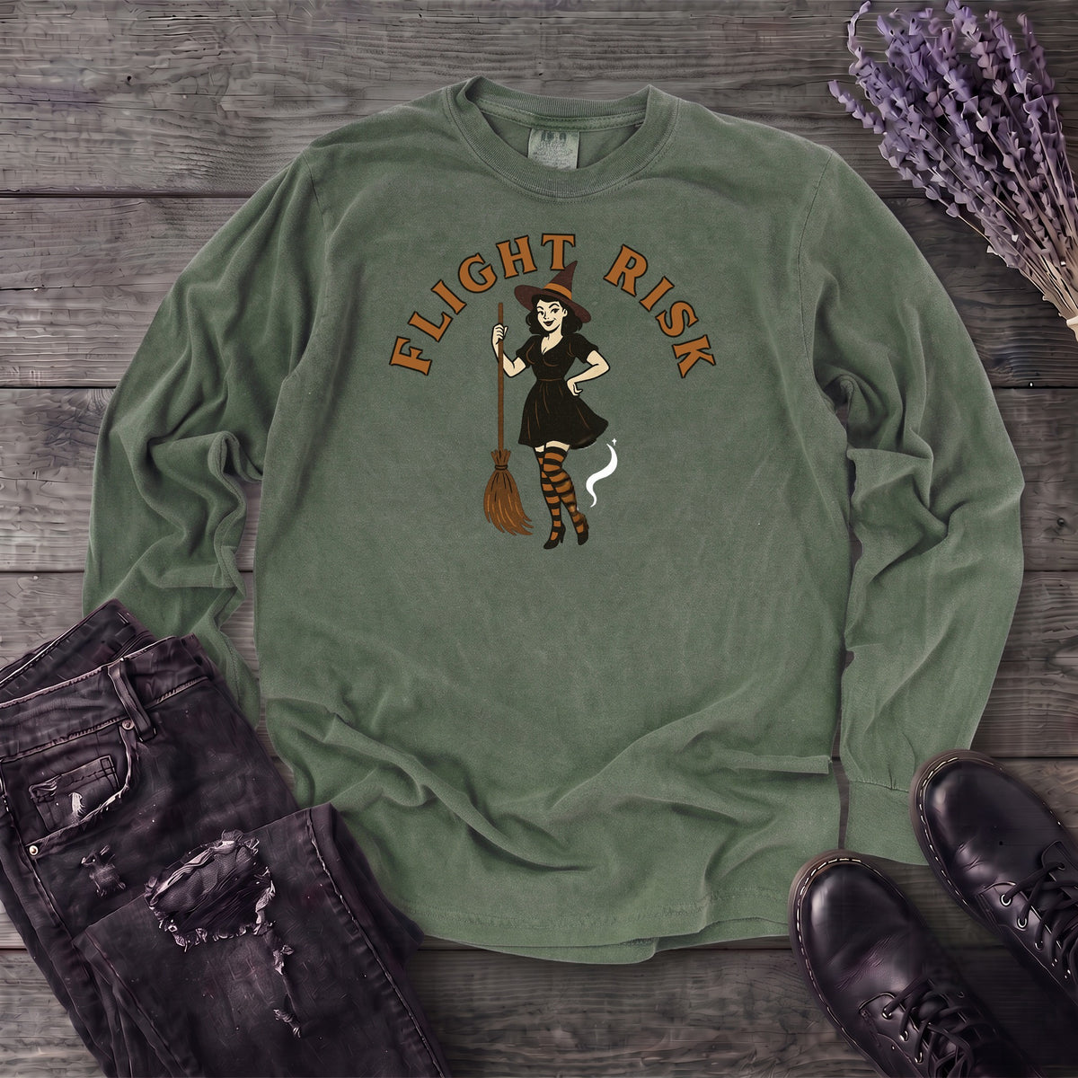 Witch Flight Risk Long Sleeve T-Shirt