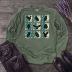 Grunge Owl Grid Long Sleeve T-Shirt