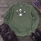 Skeleton Serving Pie Long Sleeve T-Shirt