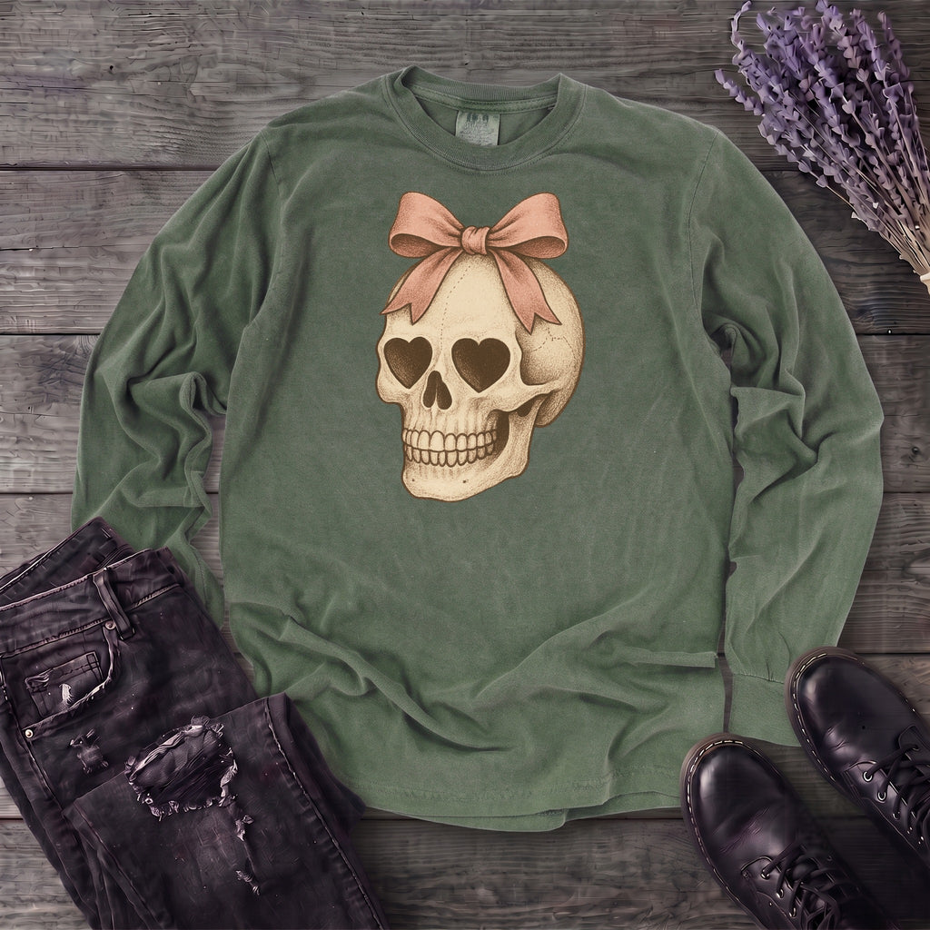 Coquette Skull Long Sleeve T-Shirt