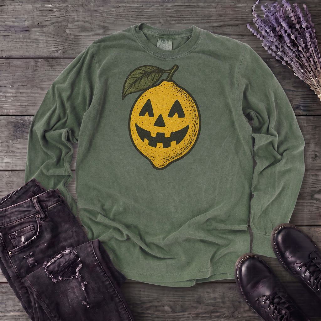 Jack O Lantern Lemon Long Sleeve T-Shirt