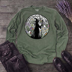 stained glass botanical witch Long Sleeve T-Shirt