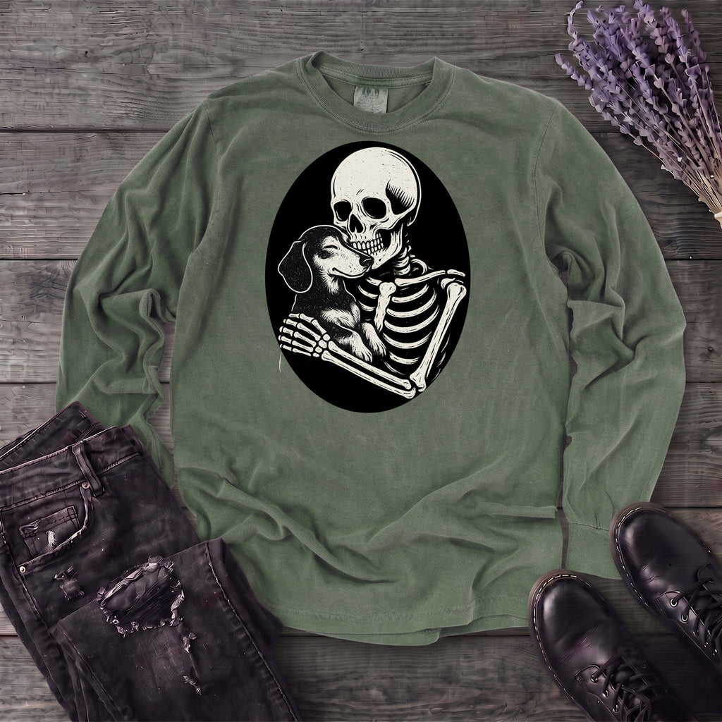 Skeleton Dachshund Hug Long Sleeve T-Shirt