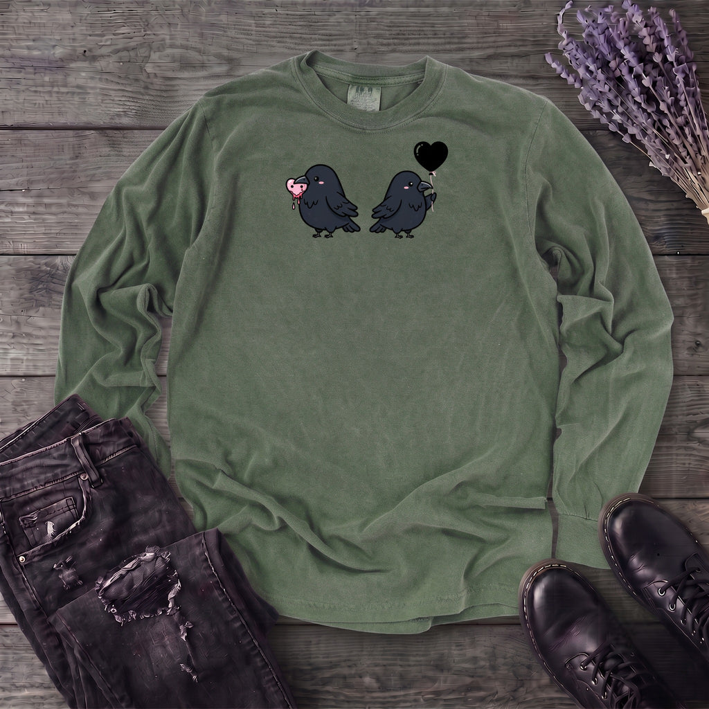 Cute Crow Couple Long Sleeve T-Shirt