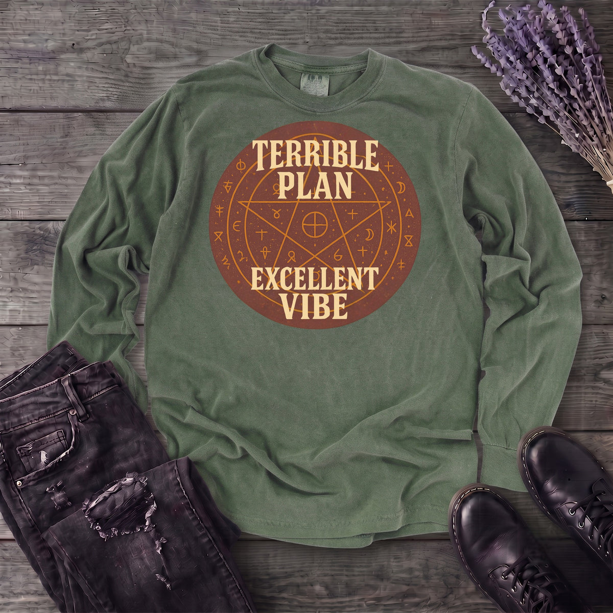 Terrible Plan Excellent Vibe Long Sleeve T-Shirt