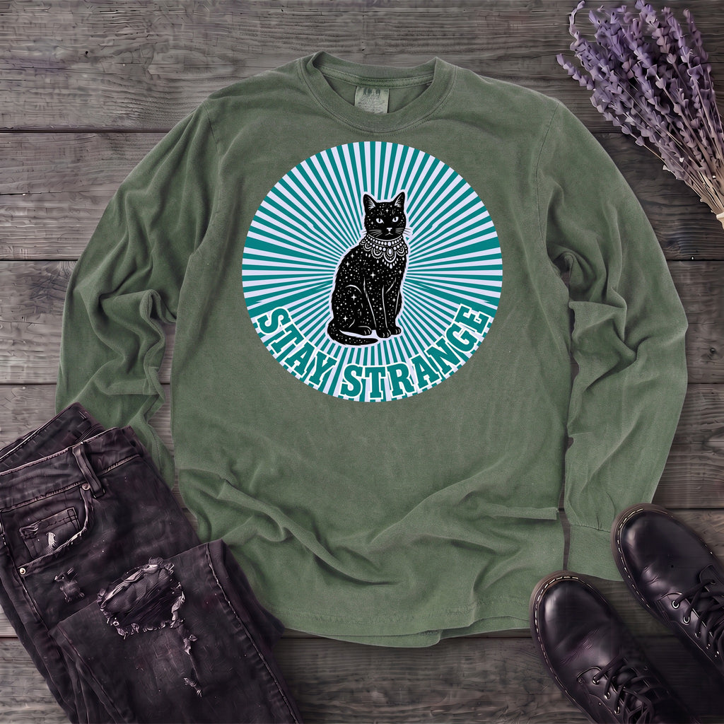 stay strange celestial cat Long Sleeve T-Shirt