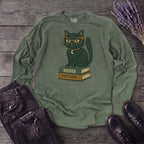 black cat glasses books Long Sleeve T-Shirt