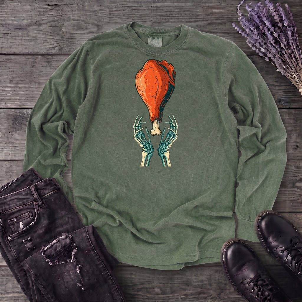 Skeleton Turkey Leg Long Sleeve T-Shirt
