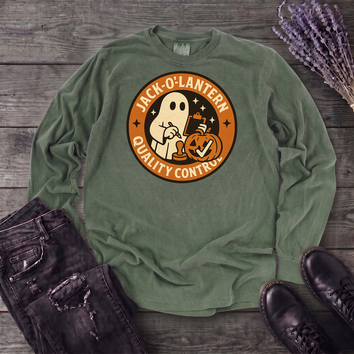 Jack O Lantern Quality Control Long Sleeve T-Shirt