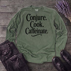 Conjure Cook Caffeinate Long Sleeve T-Shirt