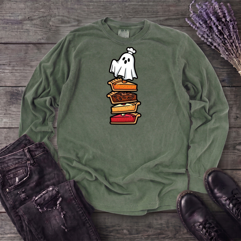 Stacked Pie Ghost Long Sleeve T-Shirt