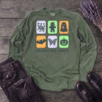 Spooky But Sweet Grid Long Sleeve T-Shirt