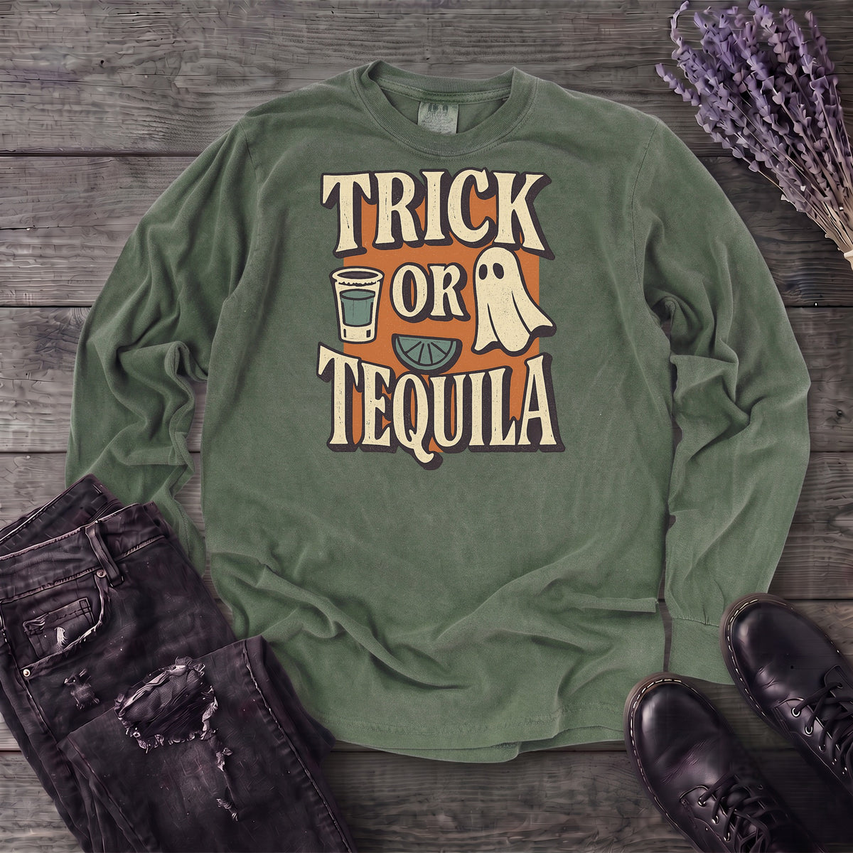 Trick-Or-Tequila Long Sleeve T-Shirt
