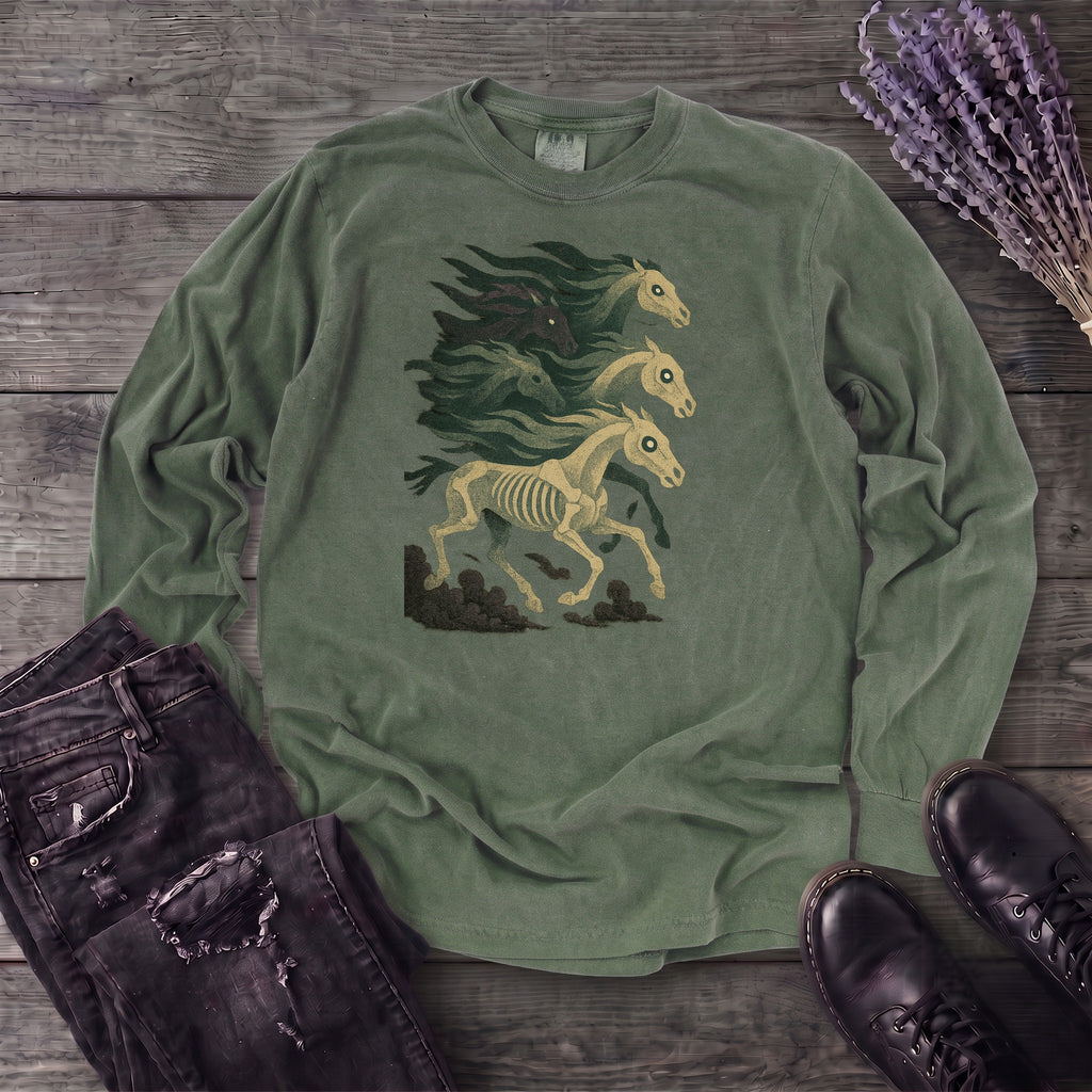 Stampeding Ghost Horses Long Sleeve T-Shirt