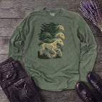 Stampeding Ghost Horses Long Sleeve T-Shirt