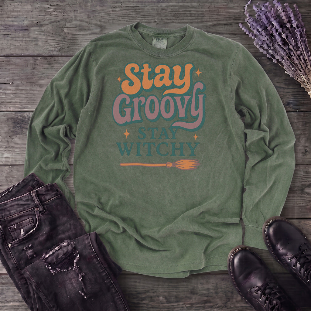 Stay Groovy Stay Witchy Long Sleeve T-Shirt