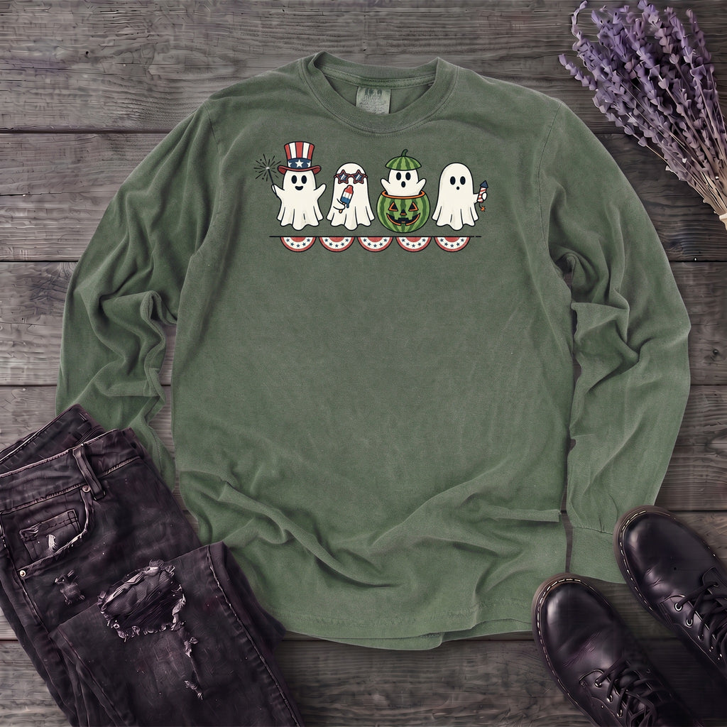 July 4th Ghosts Long Sleeve T-Shirt