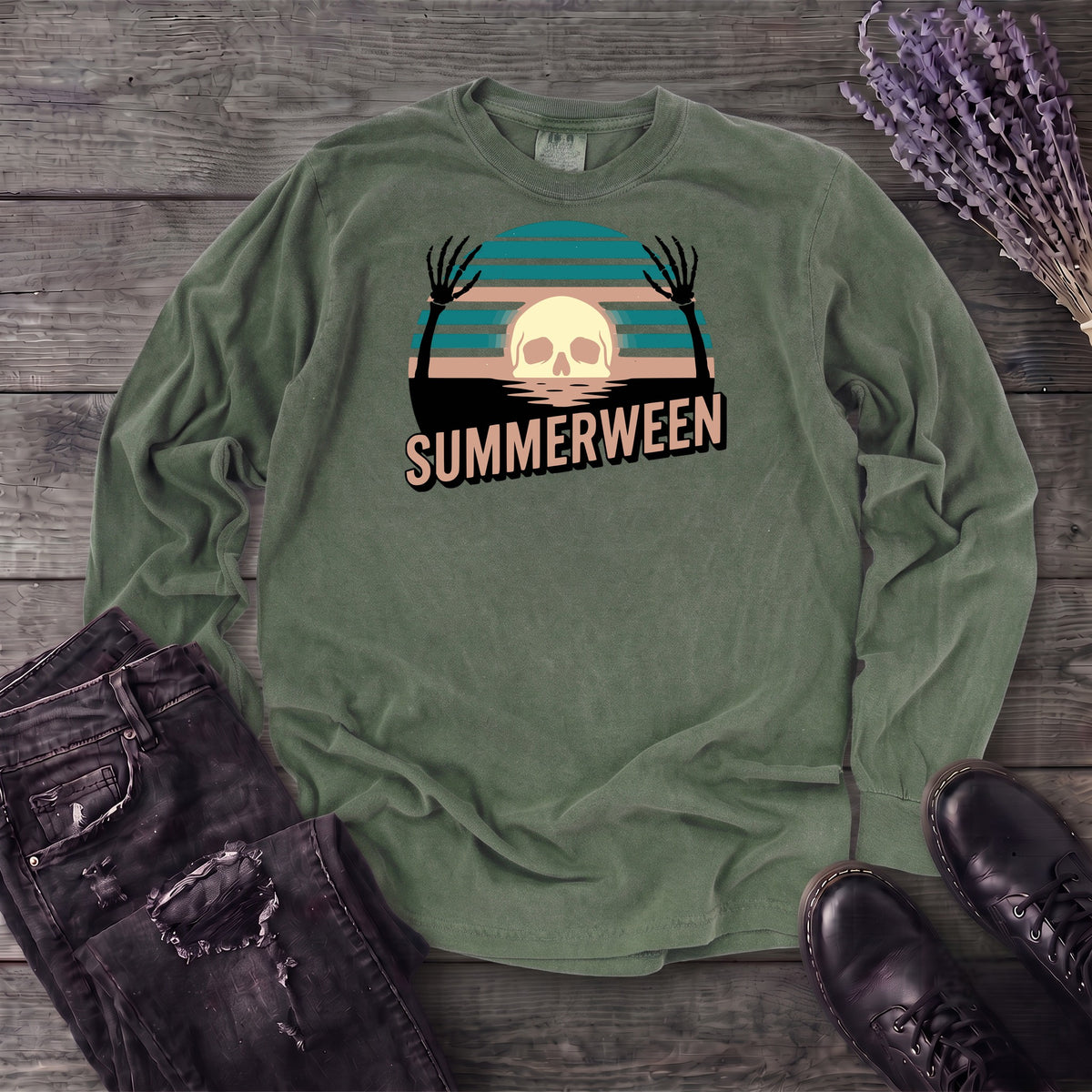 Summerween Skull Long Sleeve T-Shirt
