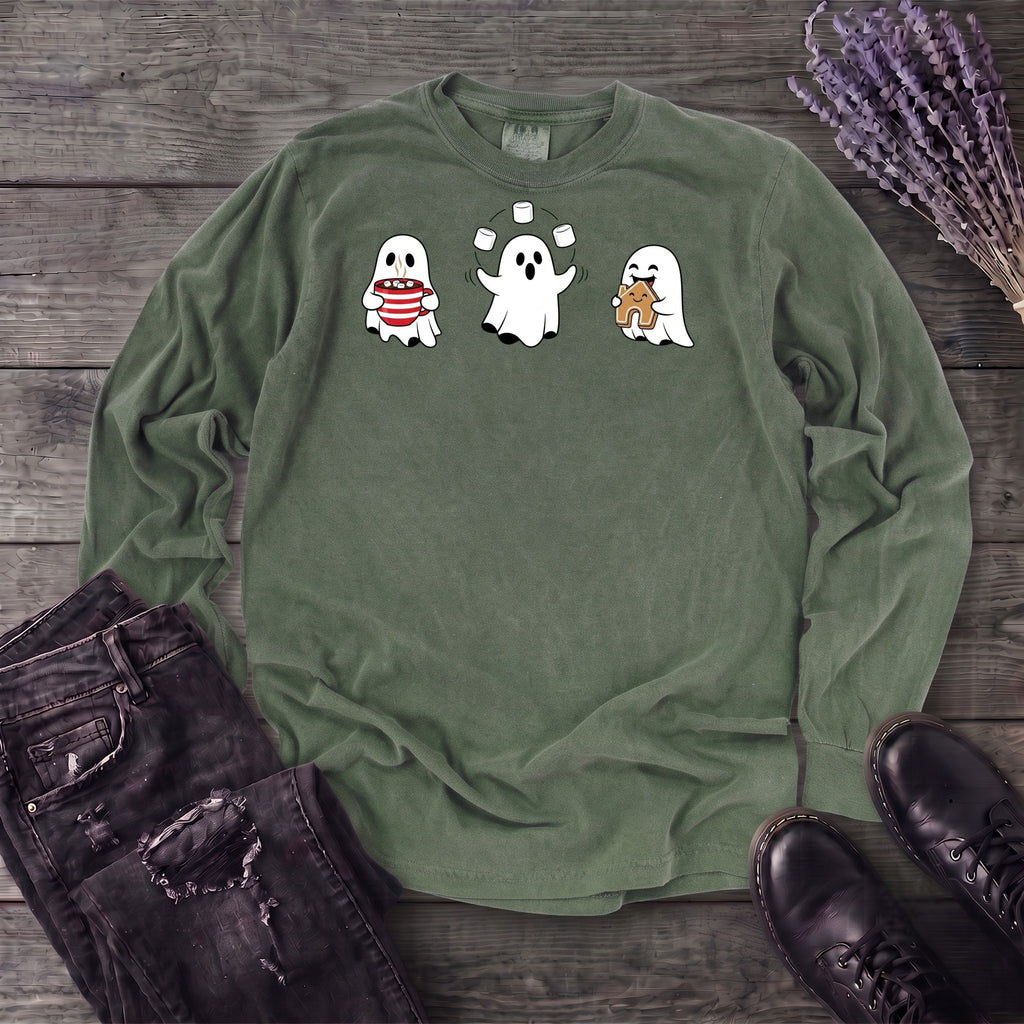 Hot Cocoa Ghosts Long Sleeve T-Shirt