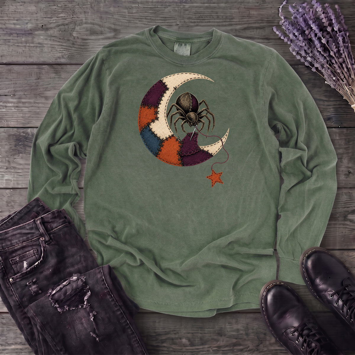 Stitching The Moon Long Sleeve T-Shirt
