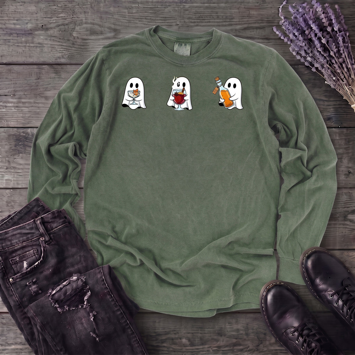 Ghosts With Booze Long Sleeve T-Shirt