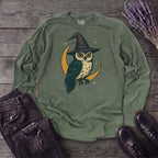 crescent moon witch owl Long Sleeve T-Shirt