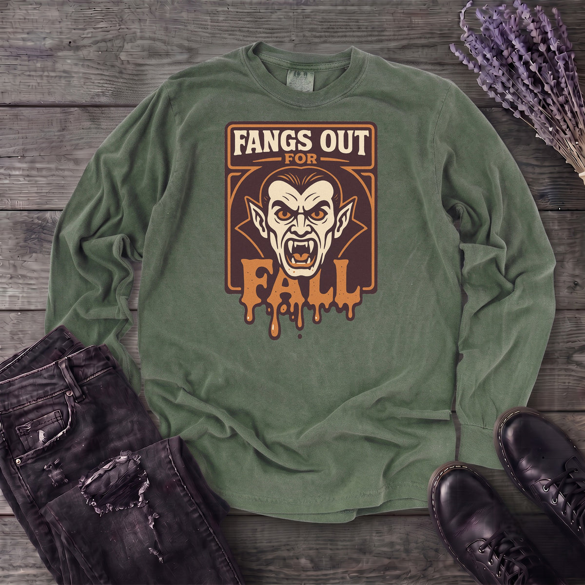 Fangs Out For Fall Long Sleeve T-Shirt