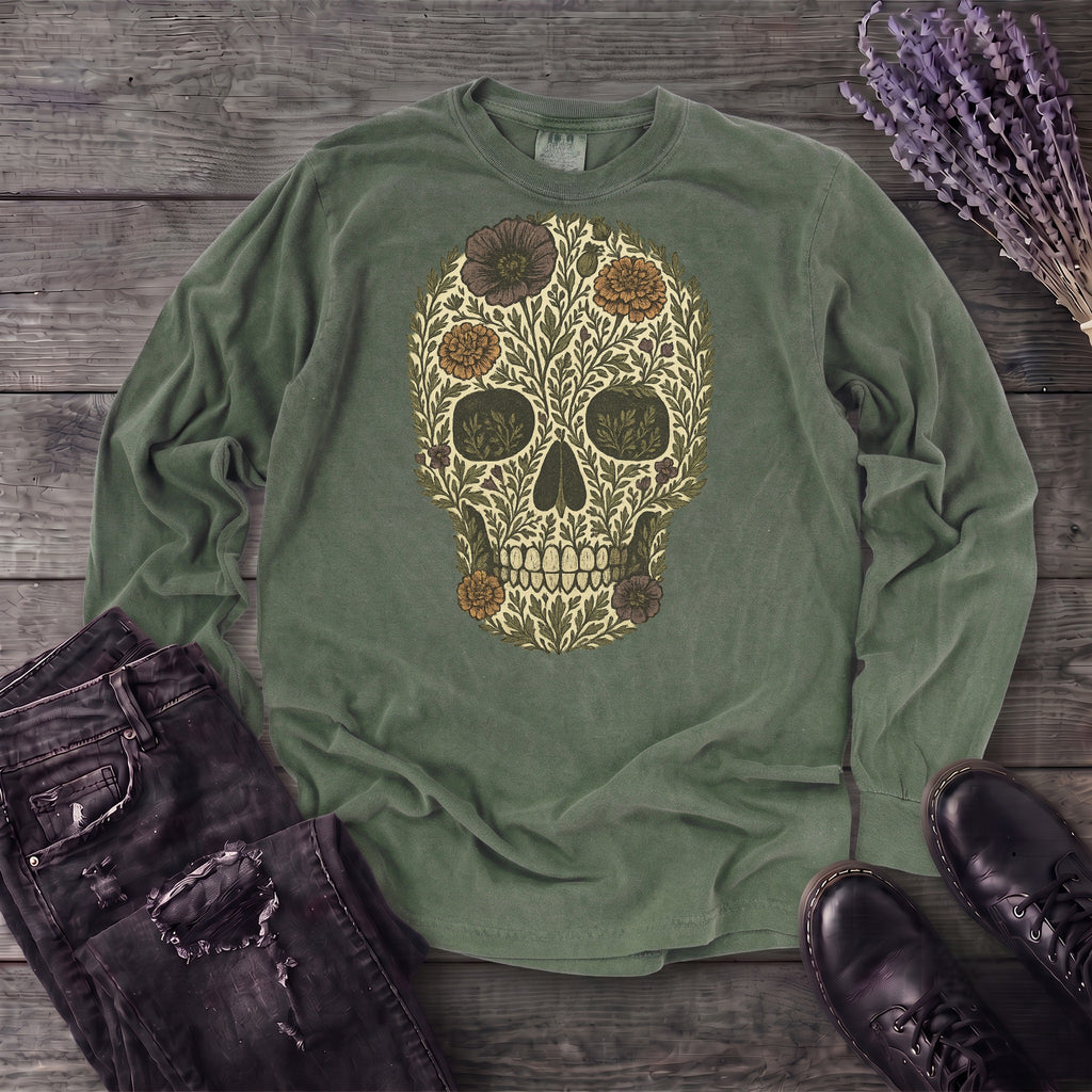 Wildflower Skull Long Sleeve T-Shirt