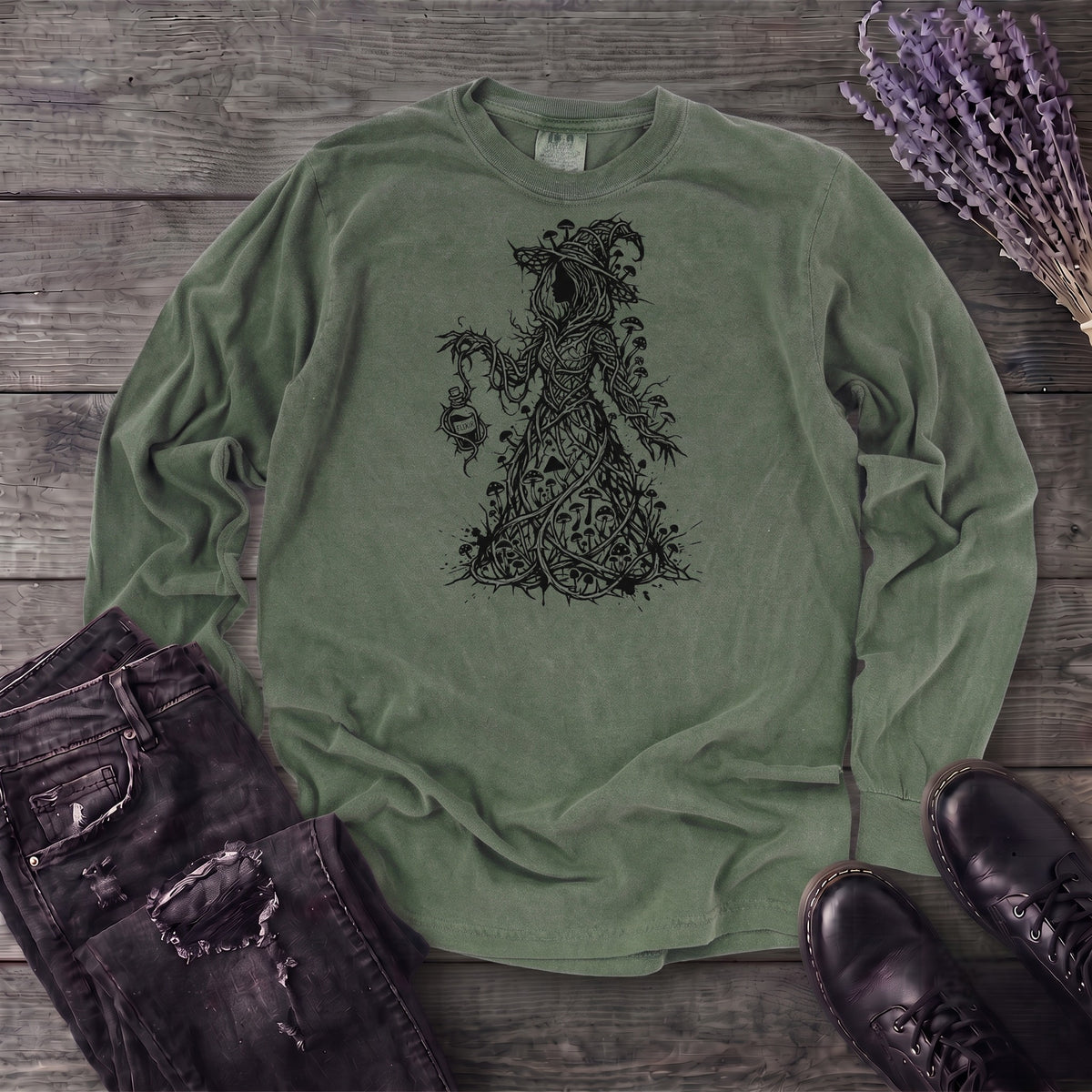 mushroom witch Long Sleeve T-Shirt