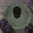 Black Rose Skull Long Sleeve T-Shirt