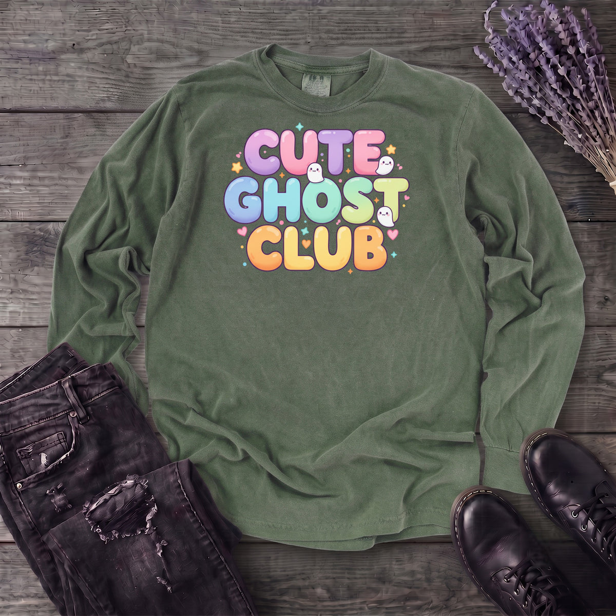 Cute Ghost Club Long Sleeve T-Shirt