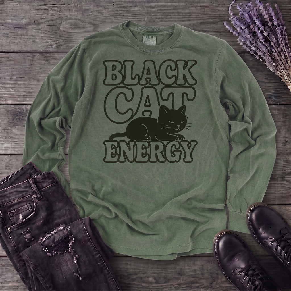 Black Cat Energy Long Sleeve T-Shirt
